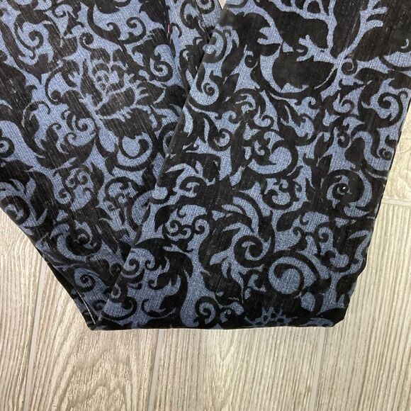 J Brand Jeans Skinny Made in the US Flocked Fleur De Lis Velvet 3D Brocade Size - Picture 10 of 11